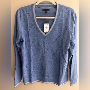 SOLD Tommy Hilfiger blue v-neck sweater